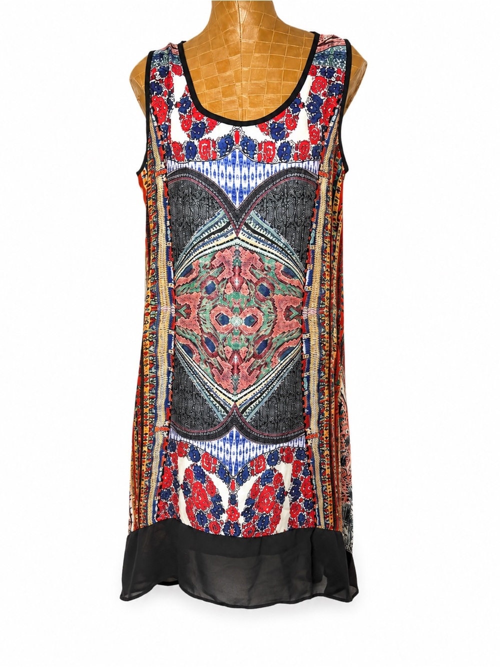 Urban Mangoz Sleeveless Boho Print Shift Dress Size Medium